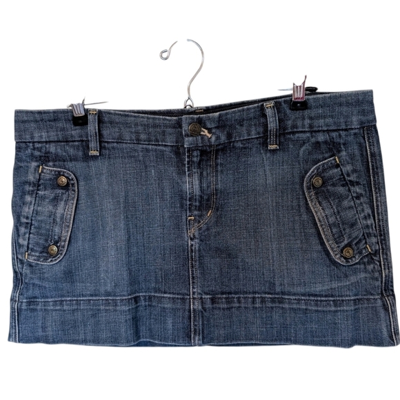Citizens of Humanity Denim Micro Mini Skirt Y2K Vintage Women 32 Low Rise Blue - Picture 2 of 16